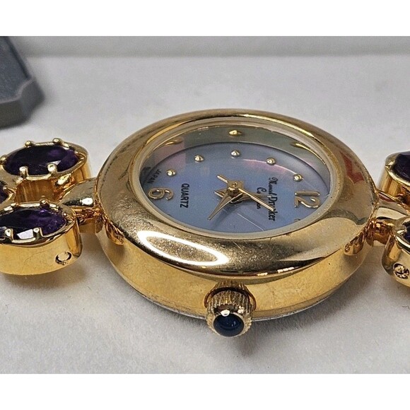 Marcel Drucker Amethyst Gold Tone Mother Of Pearl Face Ladies Quartz Watch New main image 11